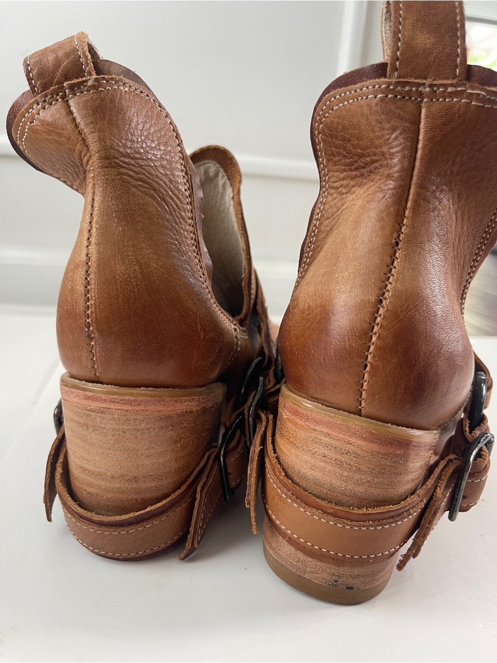 Freebird by Steven Dusty Camel Leather Boots – Square Toe, Size 9 Western Boho - Picture 8 of 9